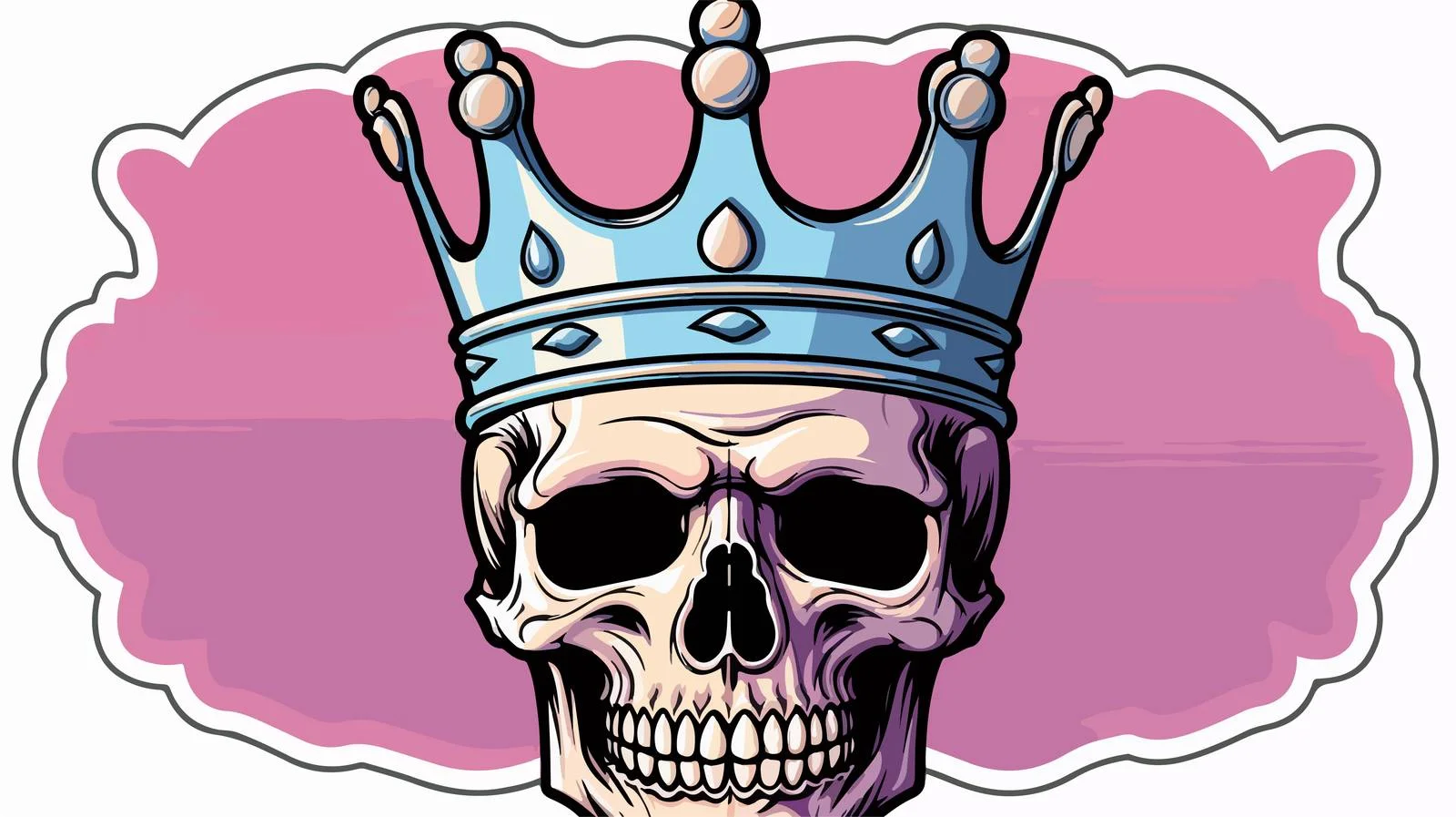 Cartoon Skull Crown Thought Bubble Illustration — free download from Dotvec