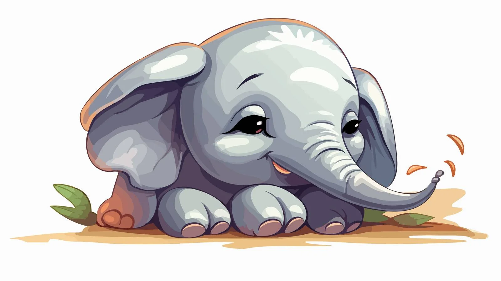 Sleeping Elephant Cartoon Vector Illustration — free download from Dotvec