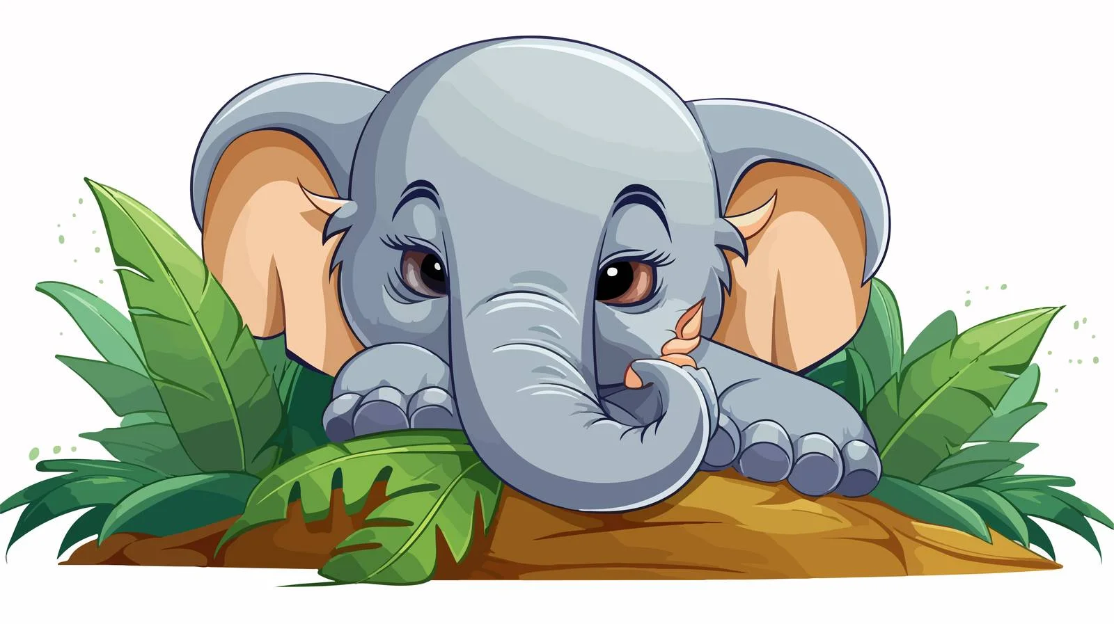 Sleeping Elephant Cartoon Vector Illustration — free download from Dotvec