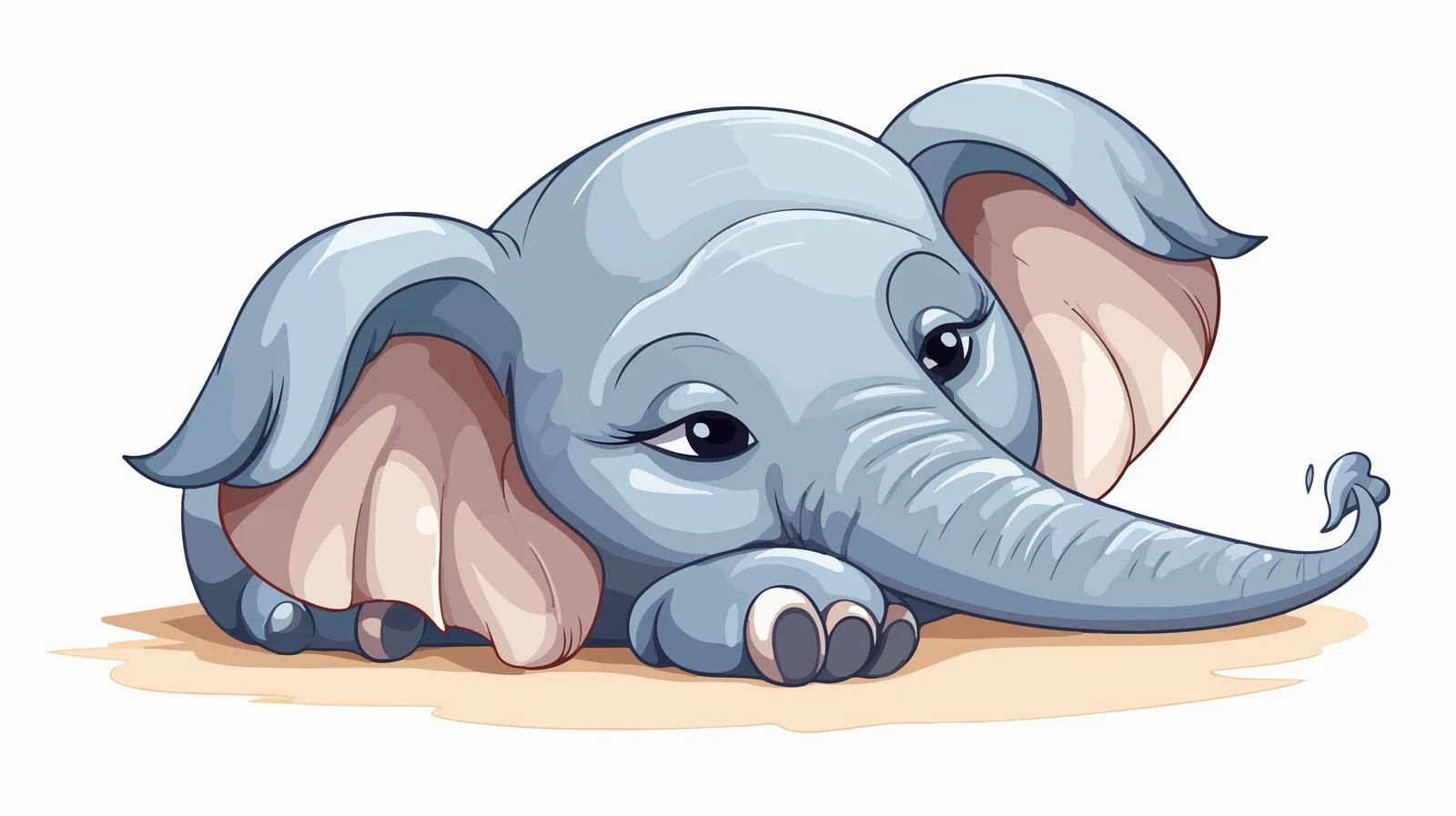 Sleeping Elephant Cartoon Vector Illustration — free download from Dotvec