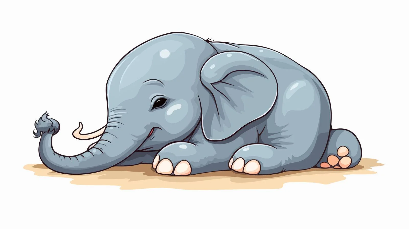Cute Sleeping Elephant Cartoon Vector Illustration — free download from Dotvec