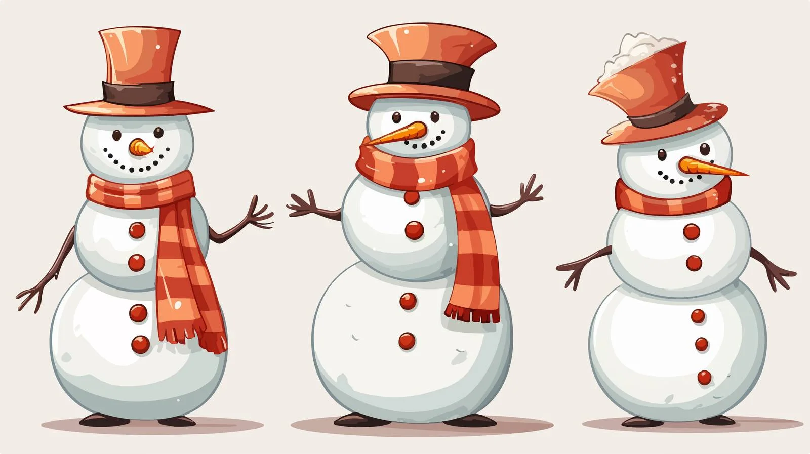 Whimsical Snowman Vector Illustration — free download from Dotvec
