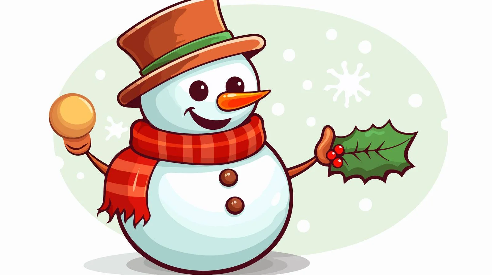 Cheerful Snowman with Gift and Speech Bubble — free download from Dotvec