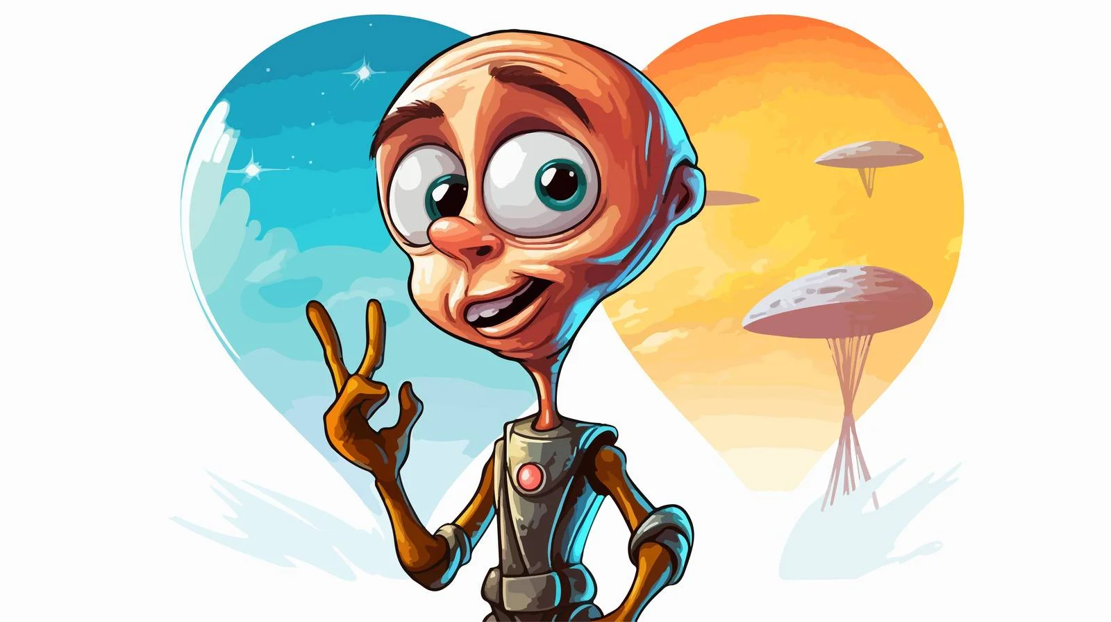 Alien with Thought Bubble Illustration — free download from Dotvec