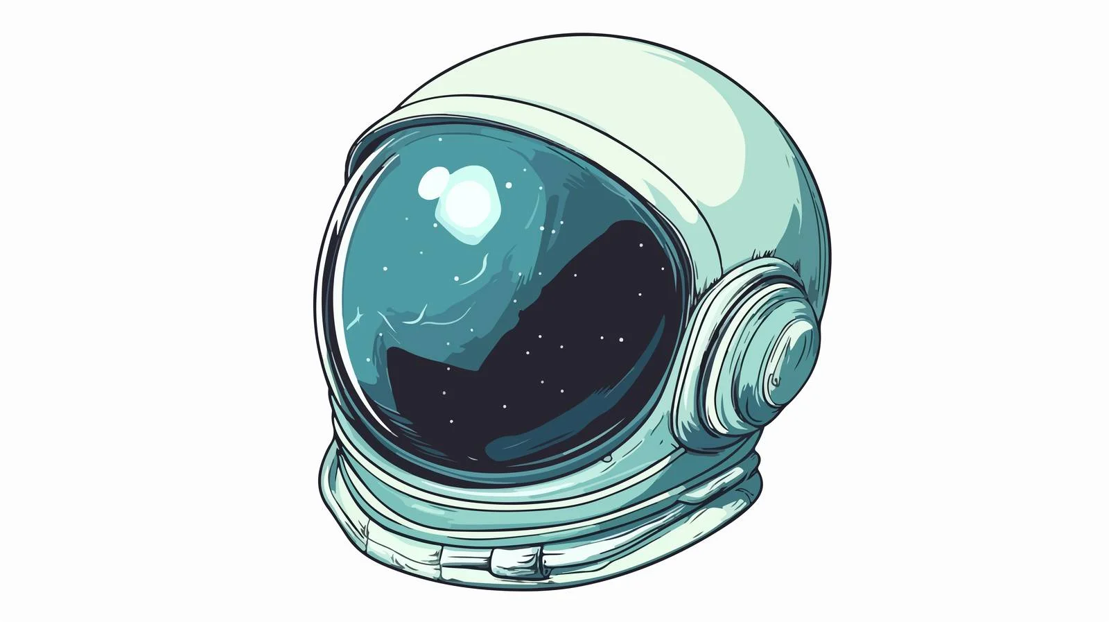 Cartoon Space Helmet Illustration — free download from Dotvec
