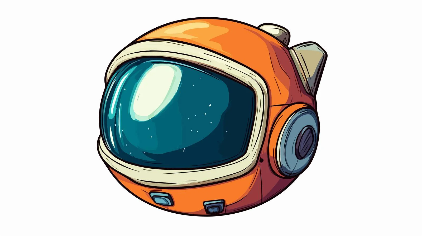 Cartoon Space Helmet Illustration — free download from Dotvec