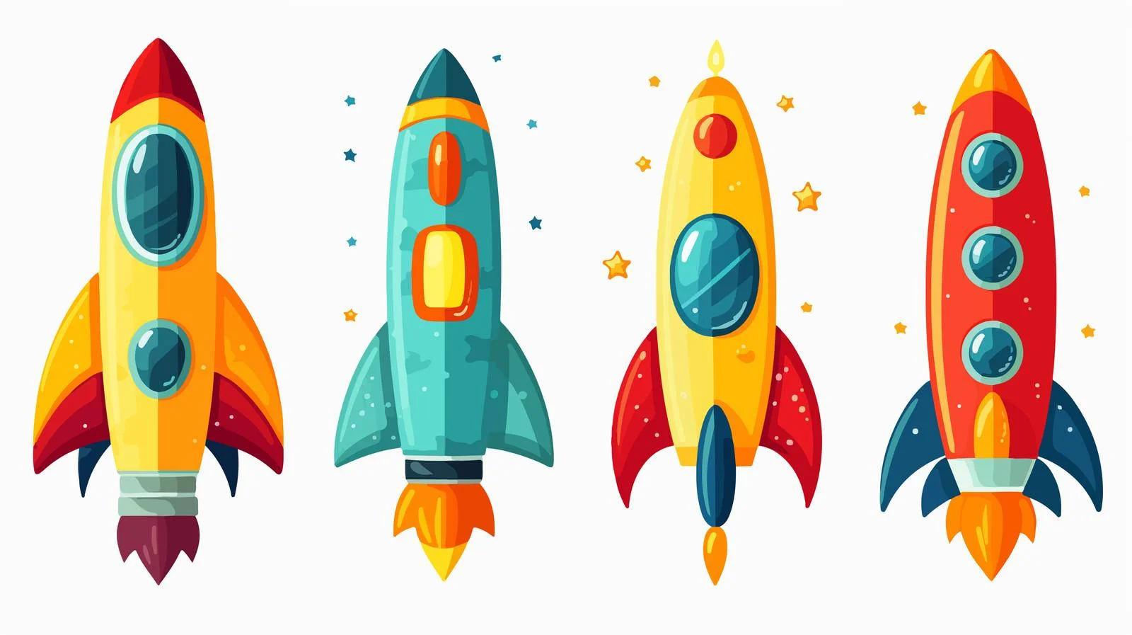 Cartoon Space Rocket Vector Illustration — free download from Dotvec