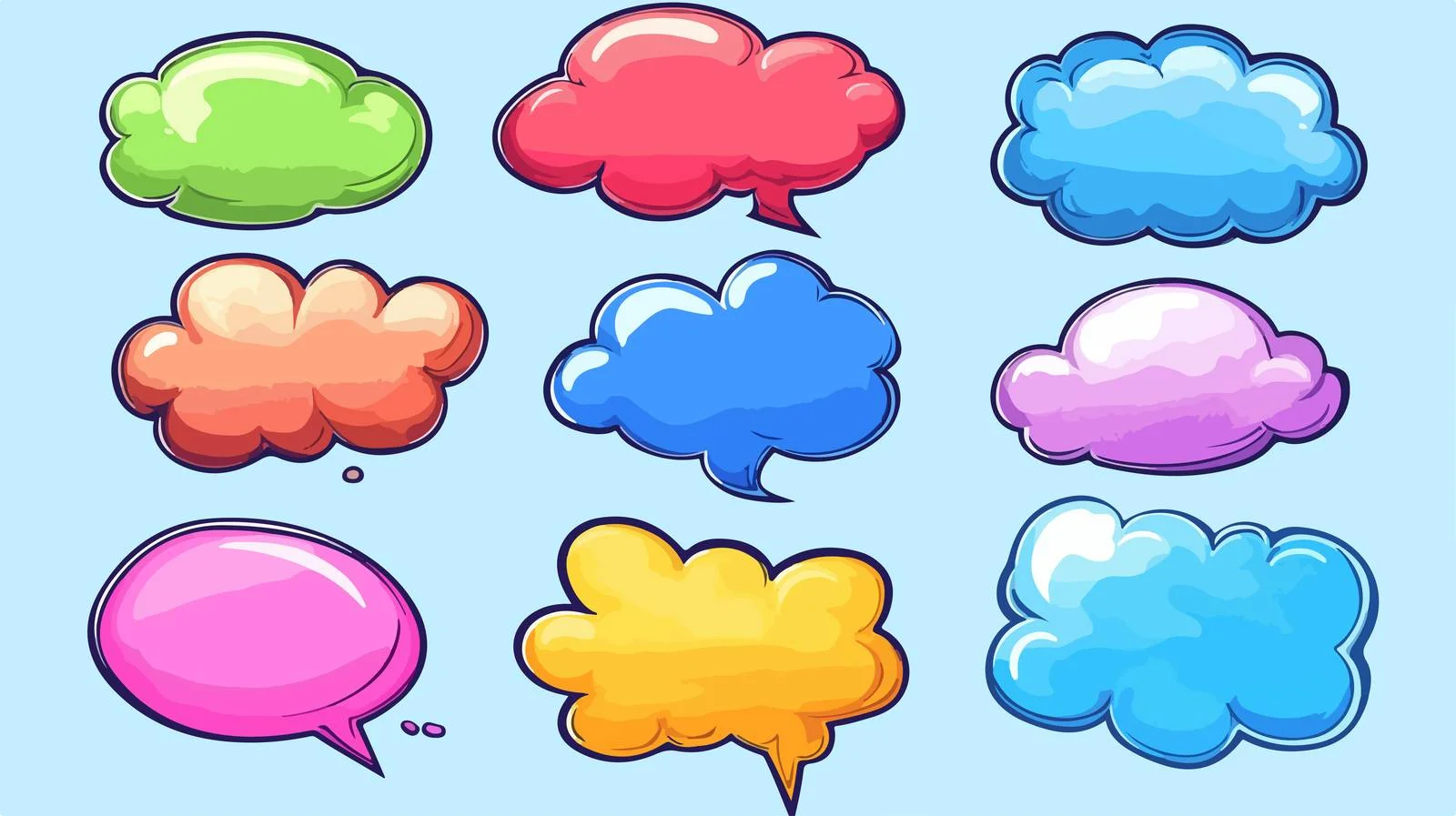Cartoon Speech Thought Bubbles Vector Illustration — free download from Dotvec