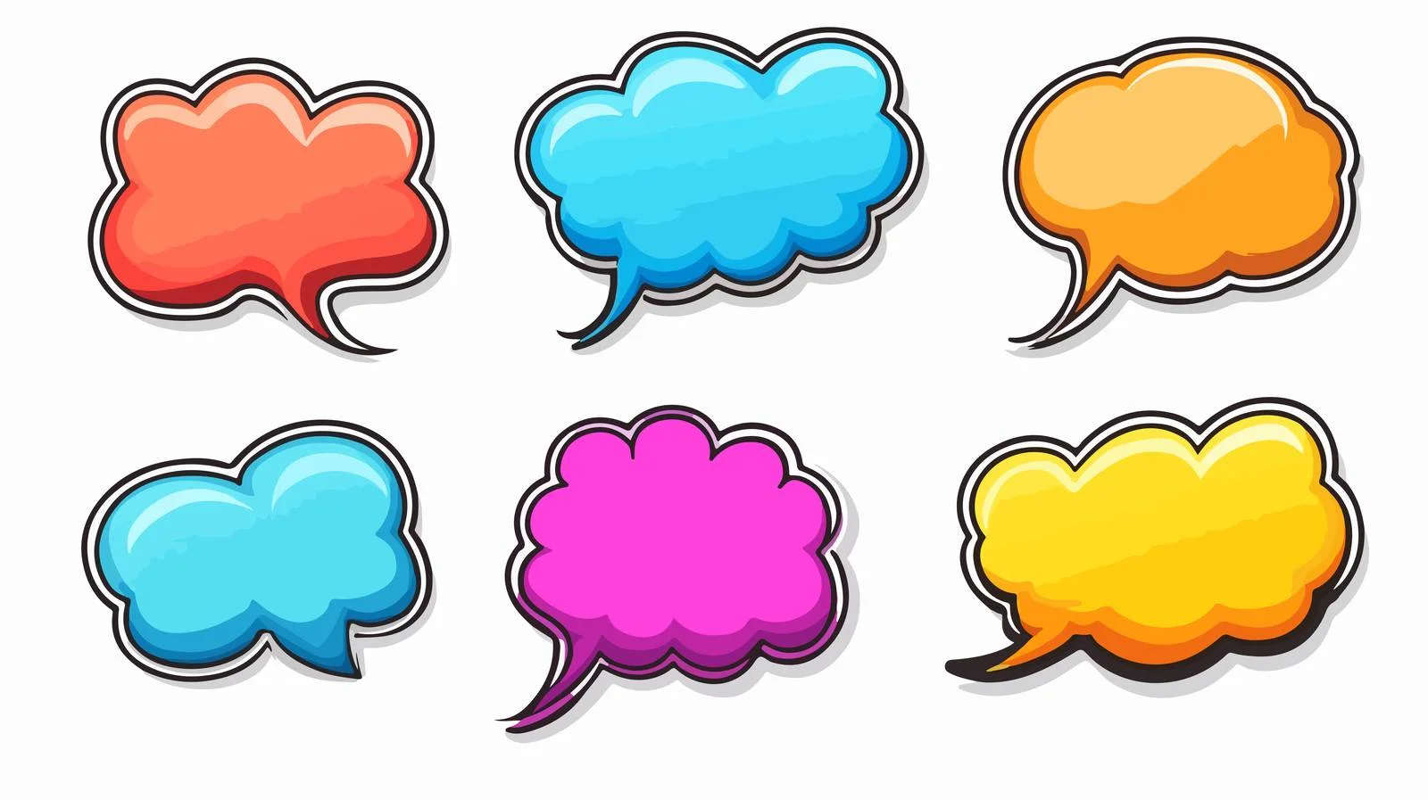 Cartoon Bubble Communication Vector Illustration — free download from Dotvec