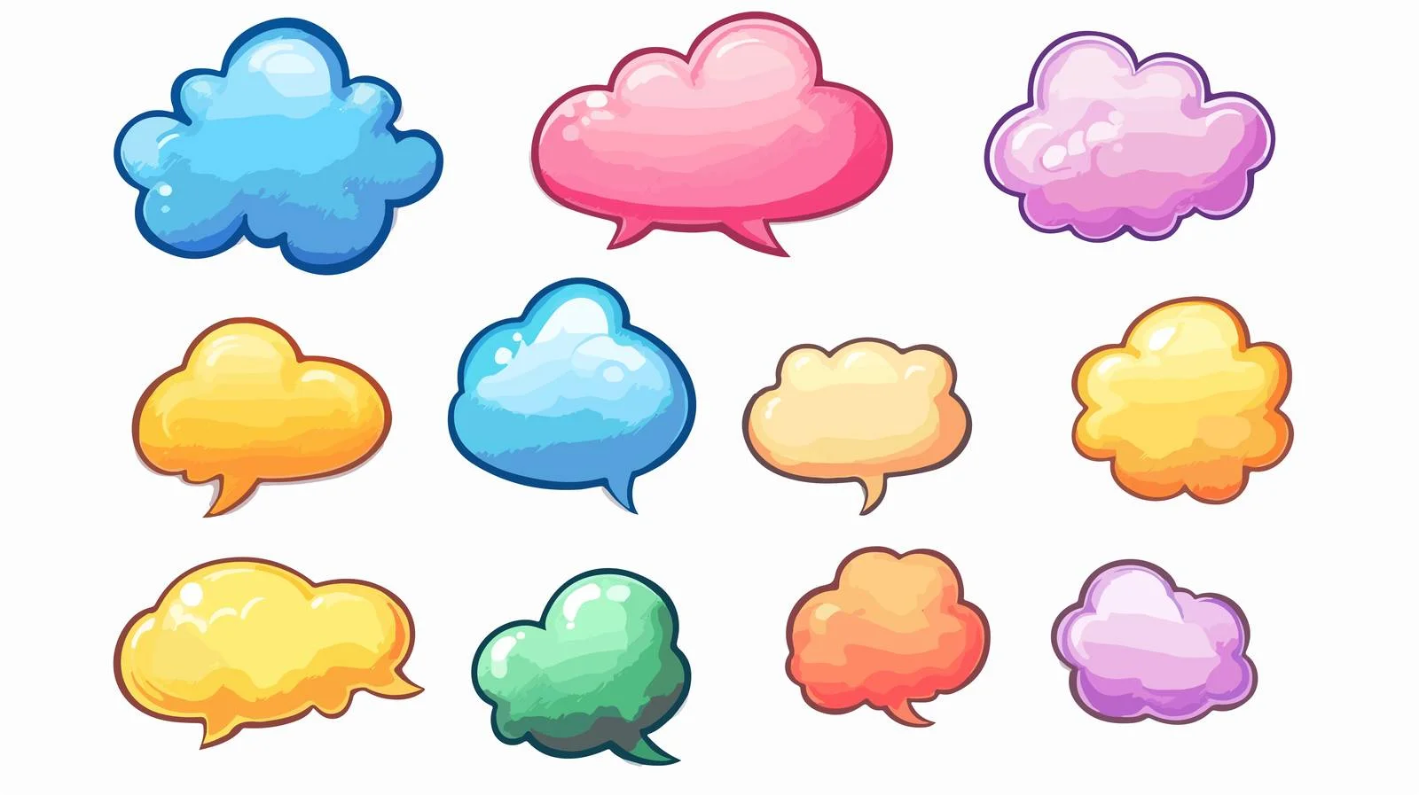 Cartoon Speech and Thought Bubbles — free download from Dotvec