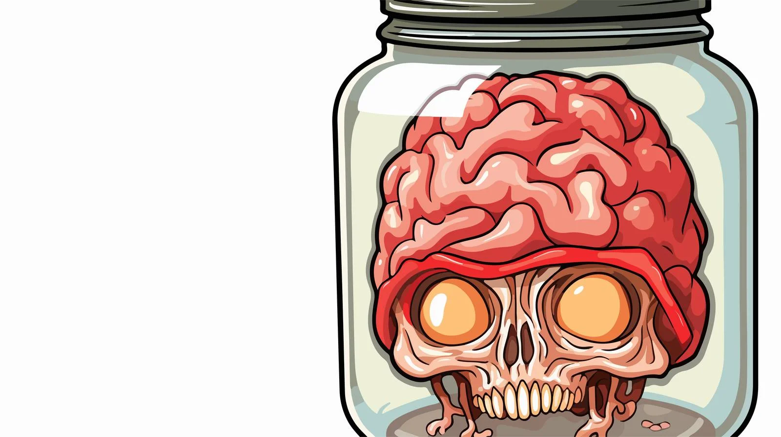 Spooky Brain in Jar with Thought Bubble — free download from Dotvec