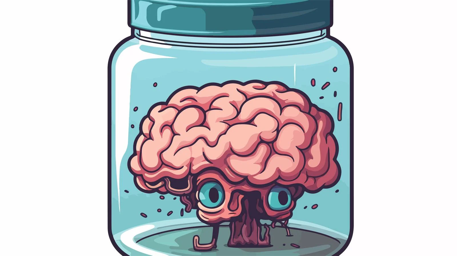 Spooky Brain in Jar with Thought Bubble — free download from Dotvec