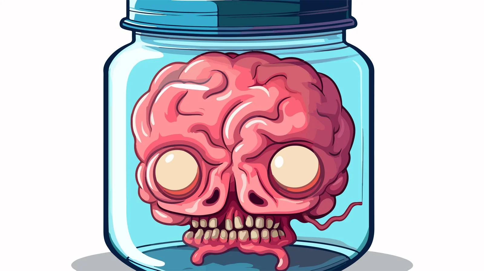 Spooky Brain in Jar with Thought Bubble — free download from Dotvec