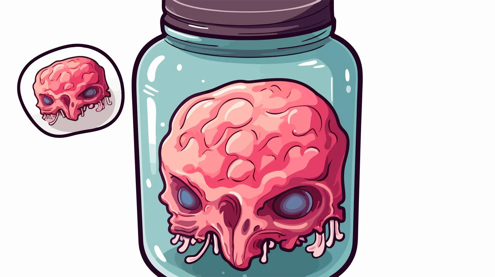 Spooky Brain in Jar Thought Bubble — free download from Dotvec