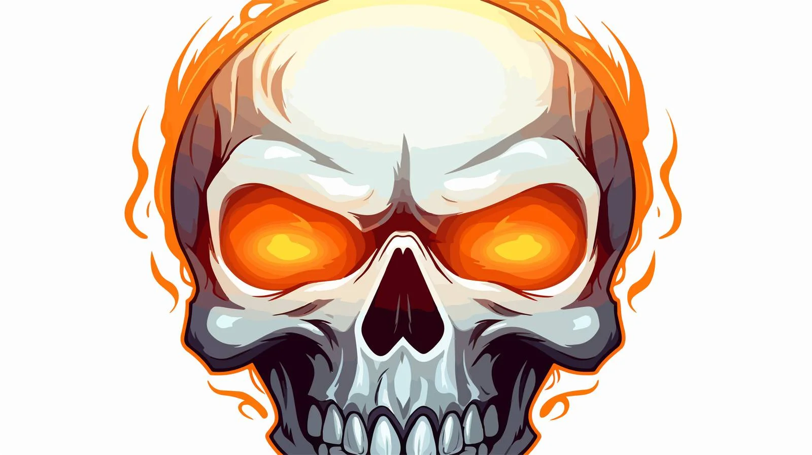 Spooky Glowing Skull Cartoon Illustration — free download from Dotvec