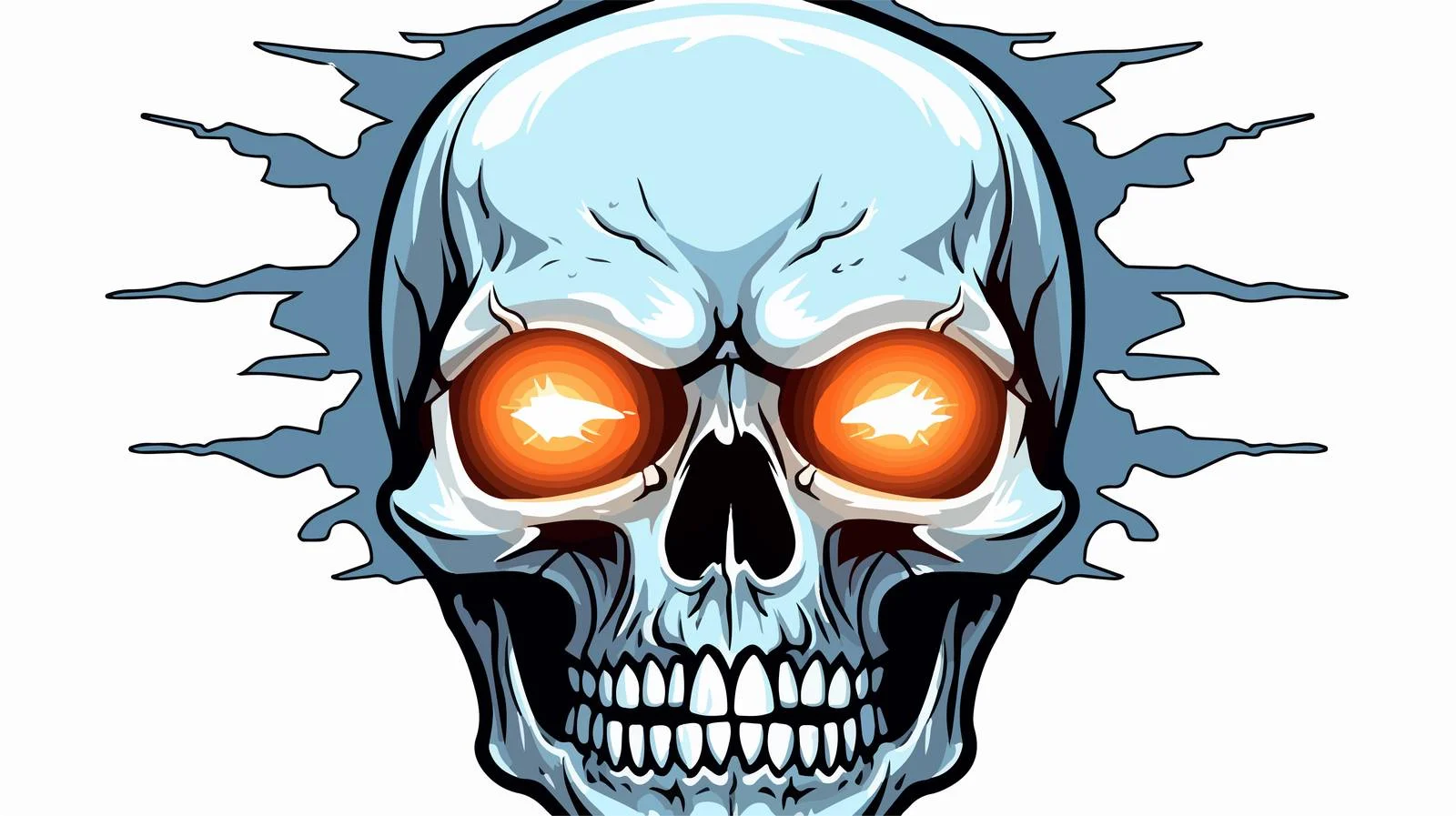 Spooky Glowing Skull Illustration — free download from Dotvec