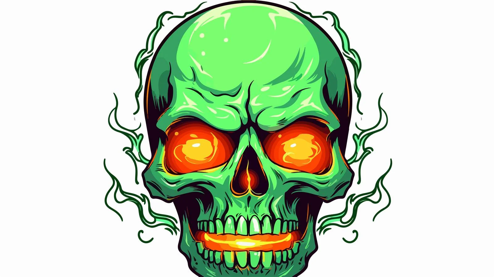 Spooky Glowing Skull Illustration — free download from Dotvec