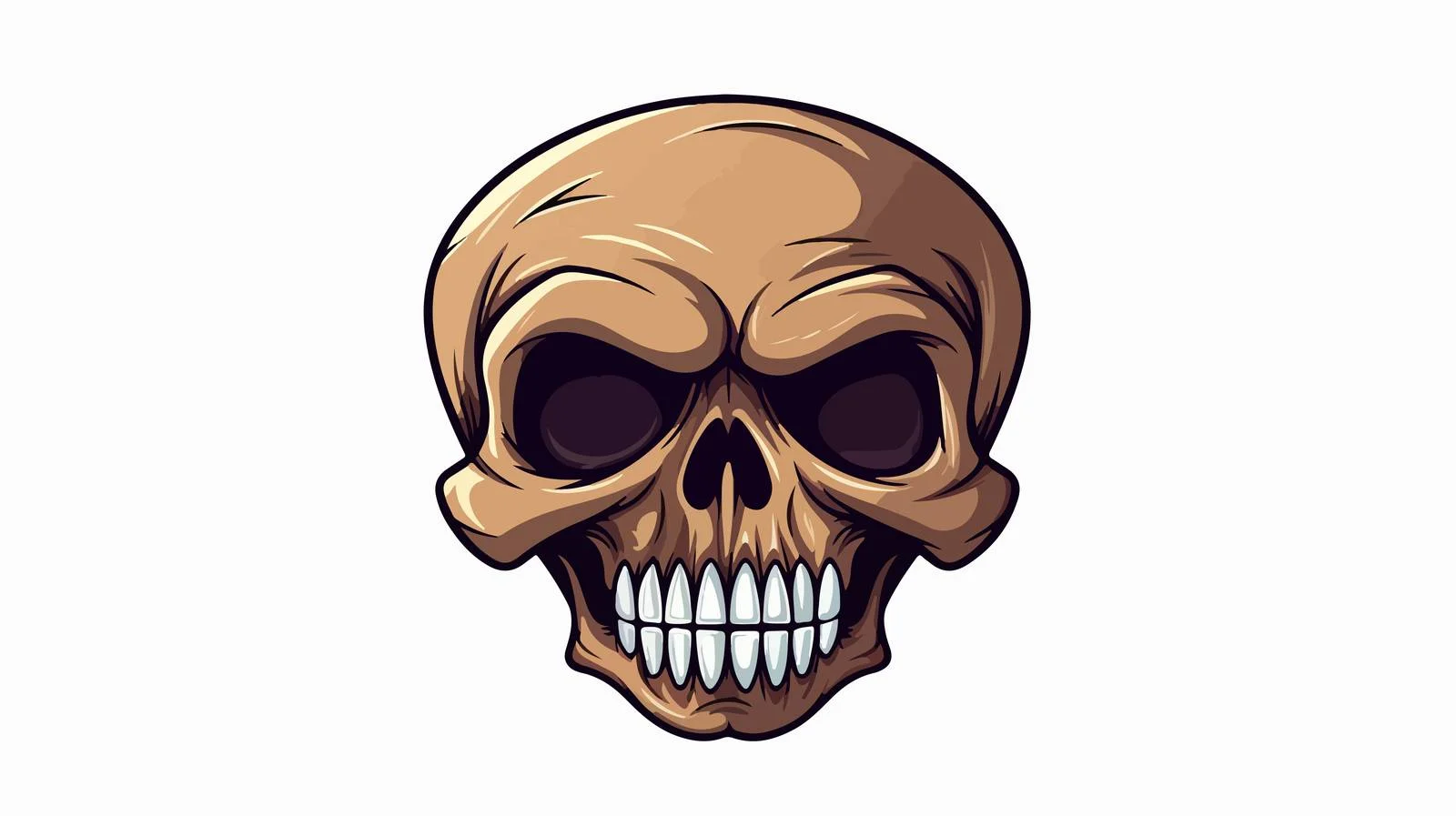Spooky Skull Cartoon Illustration — free download from Dotvec