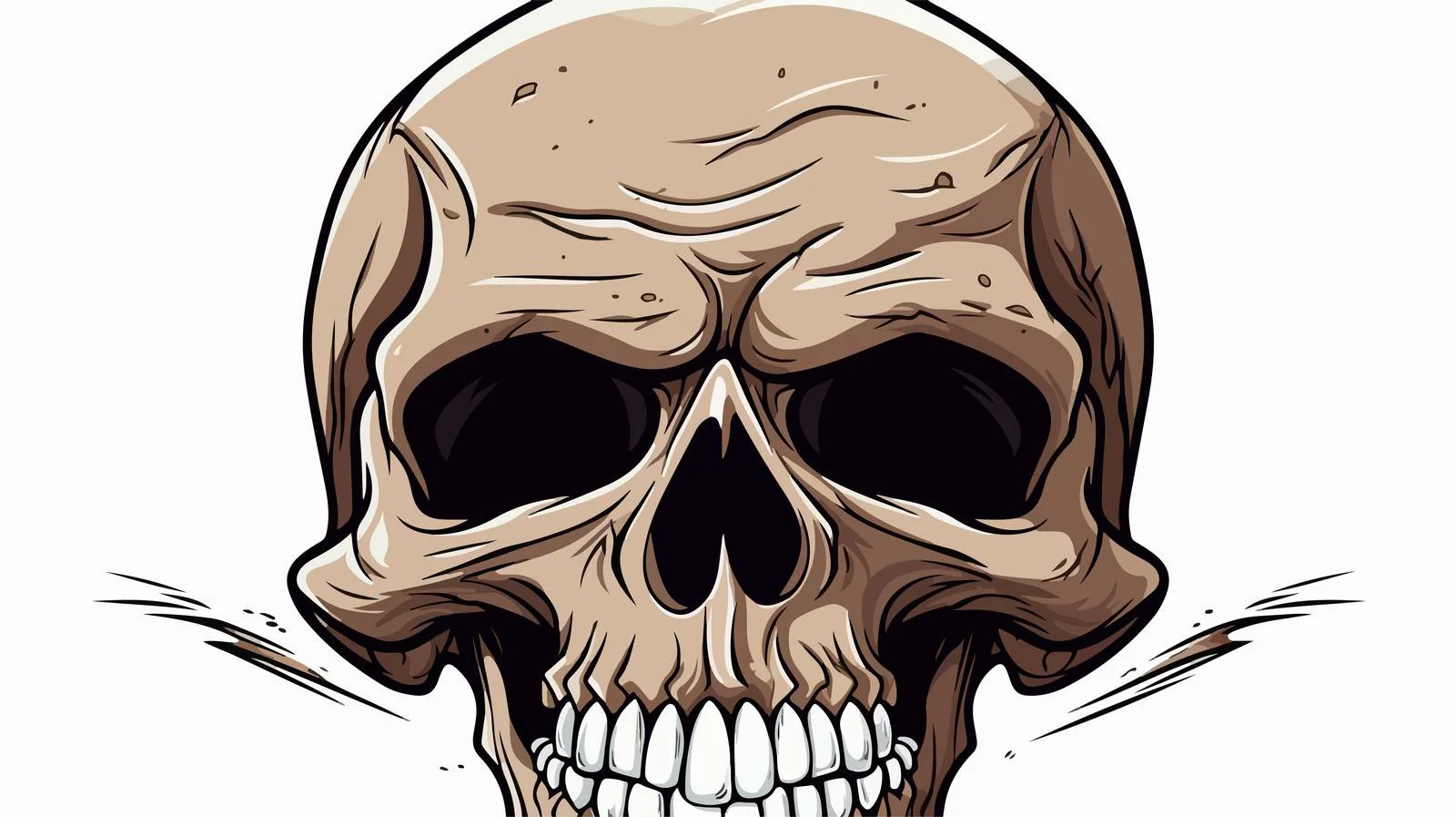 Spooky Cartoon Skull Illustration — free download from Dotvec