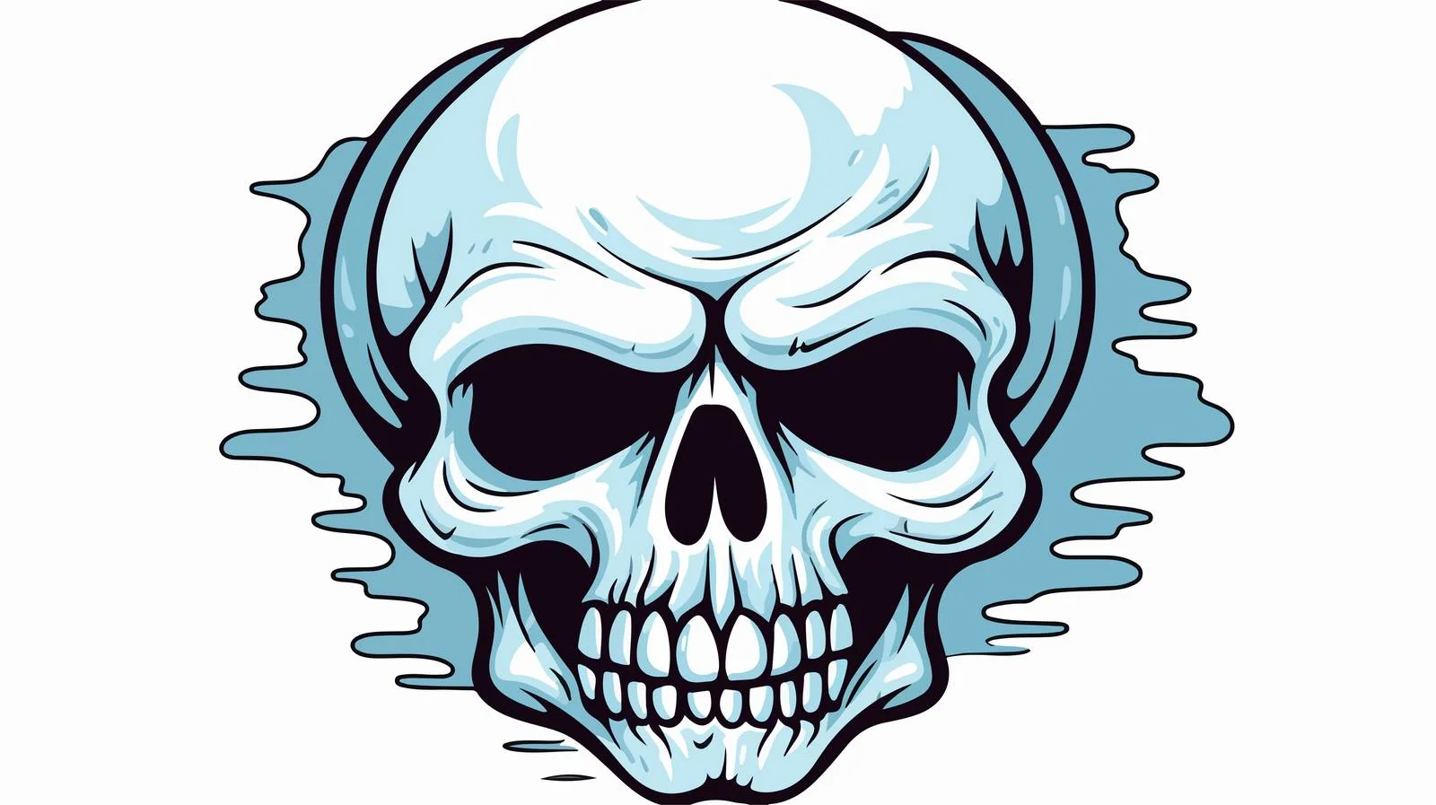 Cartoon Spooky Skull Illustration — free download from Dotvec