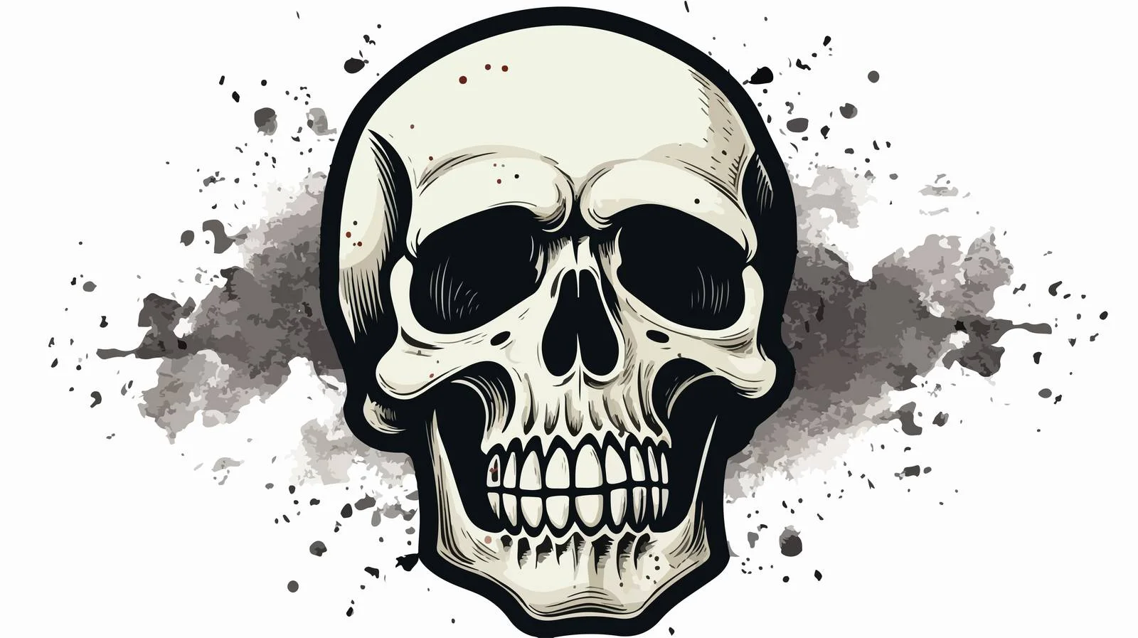 Spooky Skull Speech Bubble Grunge Cartoon — free download from Dotvec
