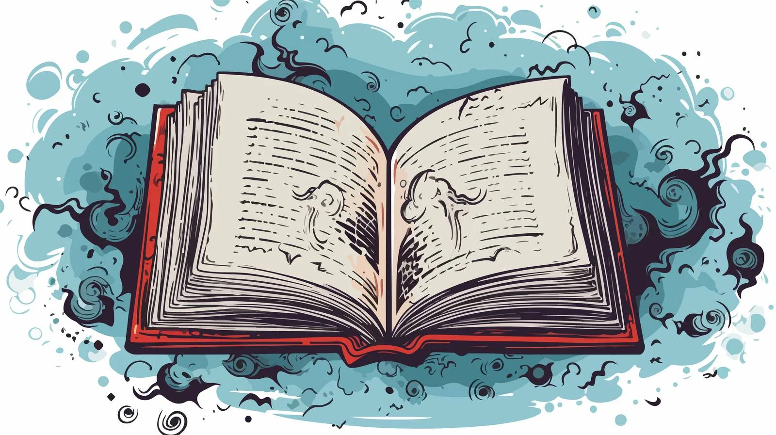 Spooky Spellbook with Speech Bubble Cartoon — free download from Dotvec