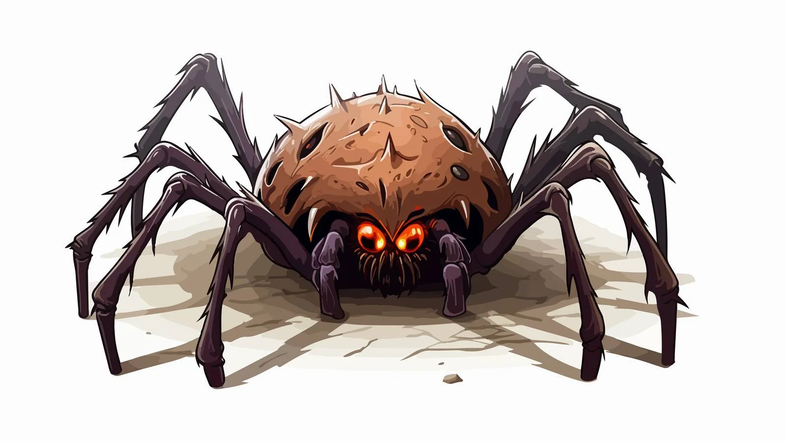 Spooky Spider Cartoon Vector Illustration — free download from Dotvec