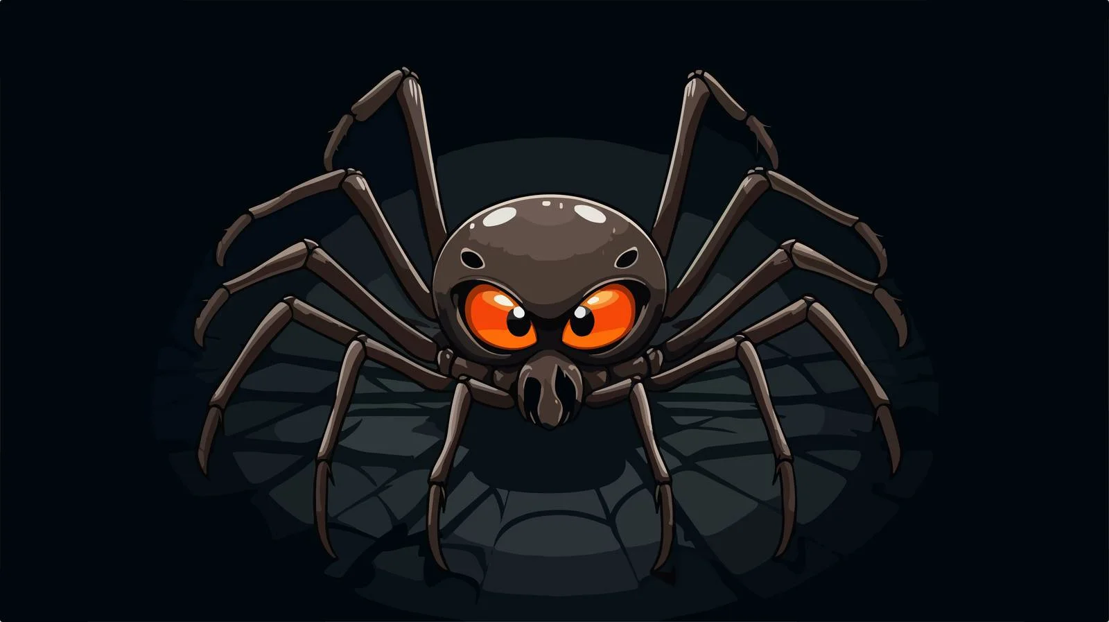 Spooky Cartoon Spider Vector Illustration — free download from Dotvec