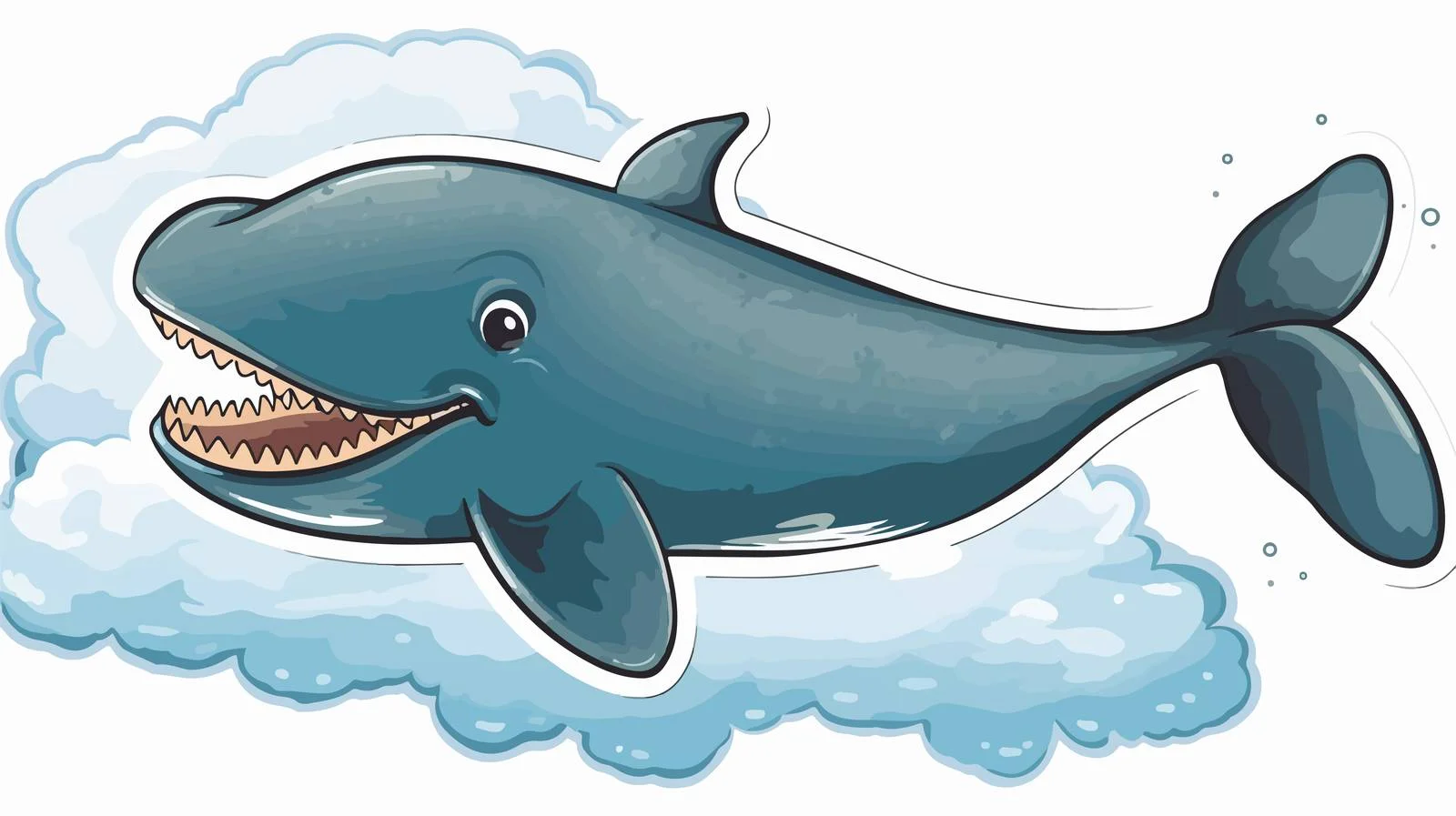 Whimsical Whale and Thought Bubble Cartoon — free download from Dotvec