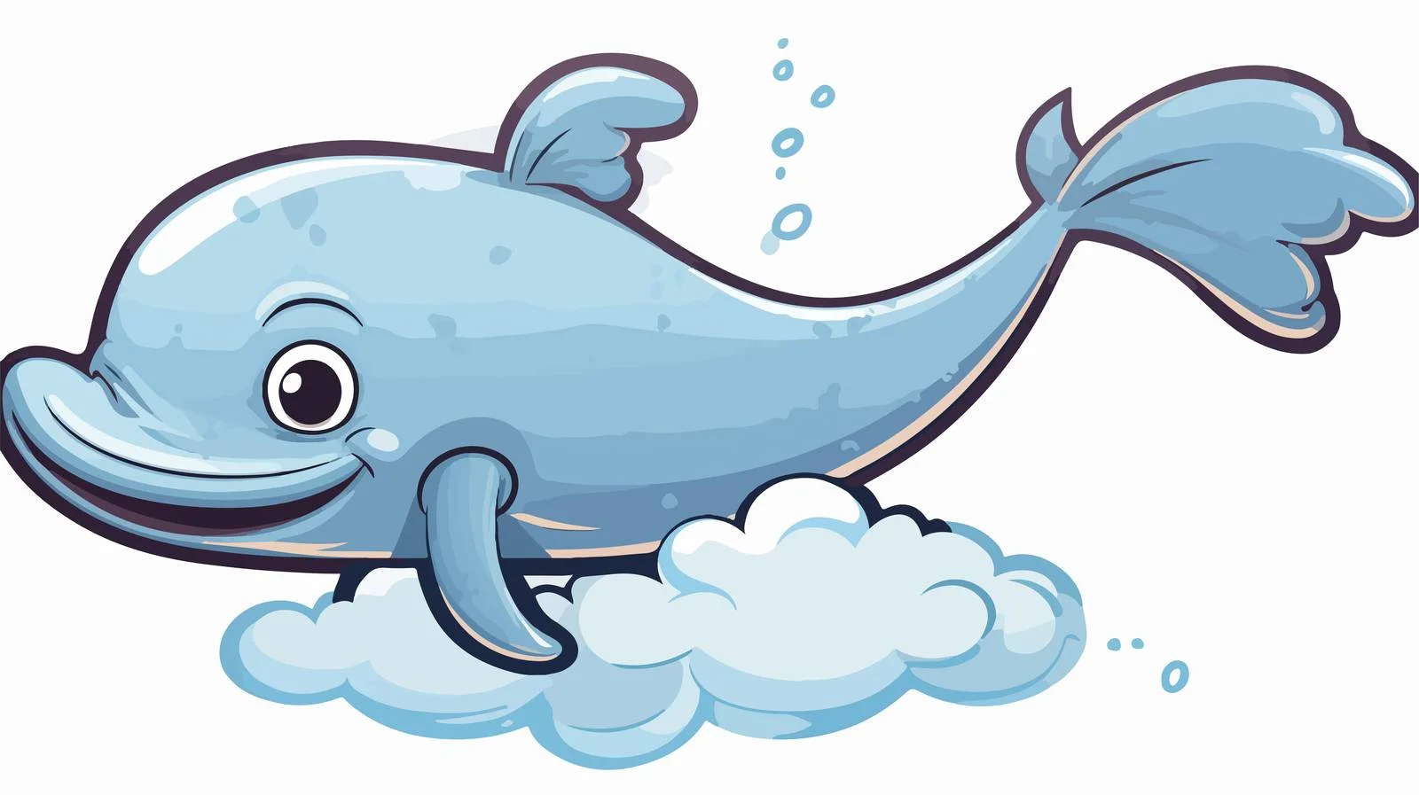 Whimsical Whale with Thought Bubble Illustration — free download from Dotvec