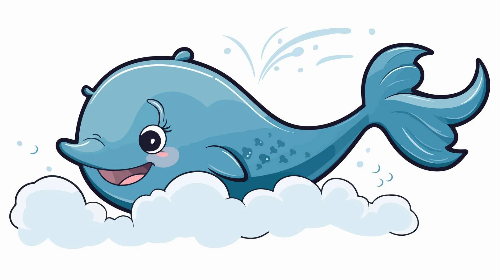 Whimsical Whale with Thought Bubble Illustration — free download from Dotvec