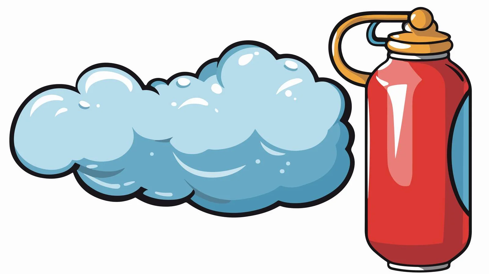 Cartoon Spray Can with Thought Bubble — free download from Dotvec