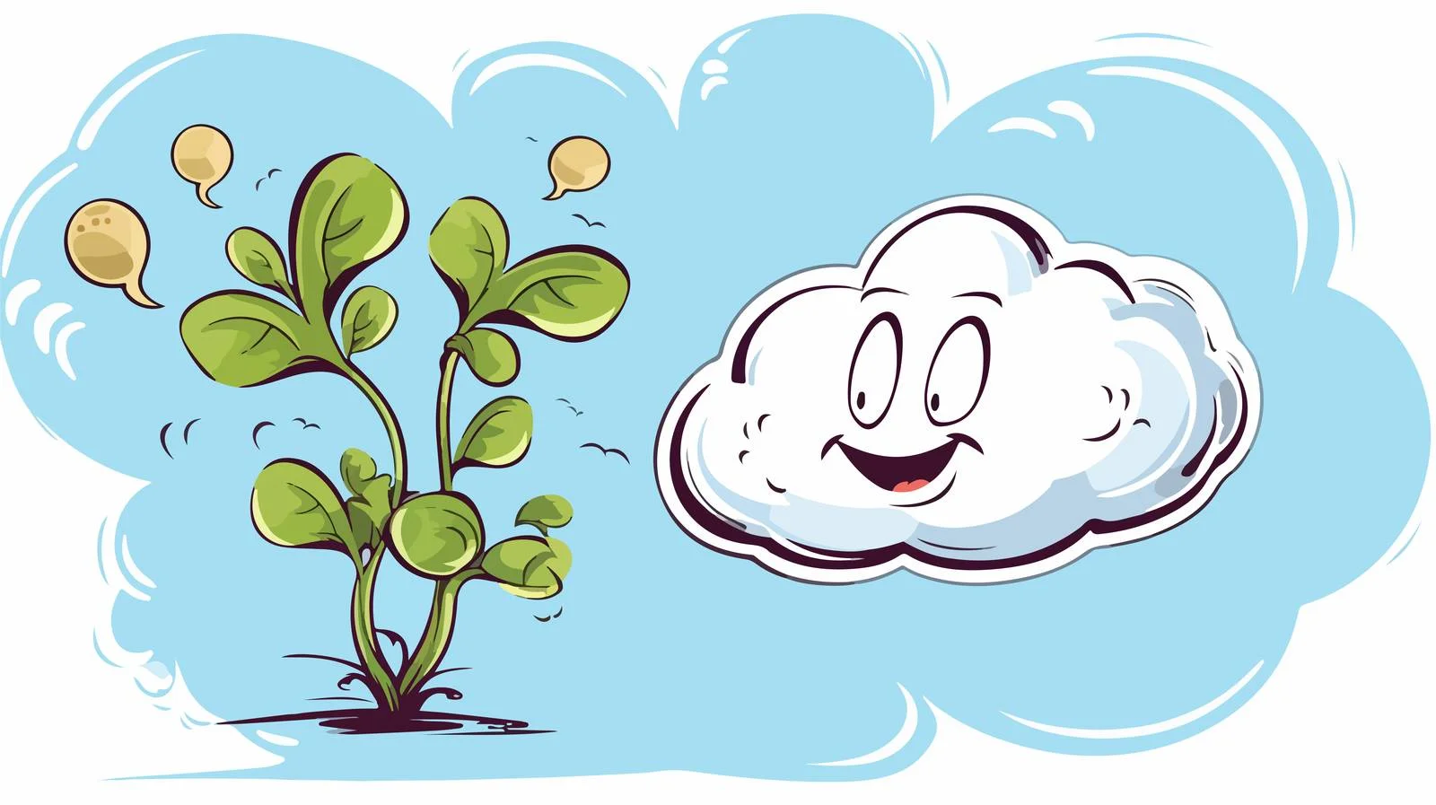 Cute Sprouting Seed with Thought Bubble — free download from Dotvec