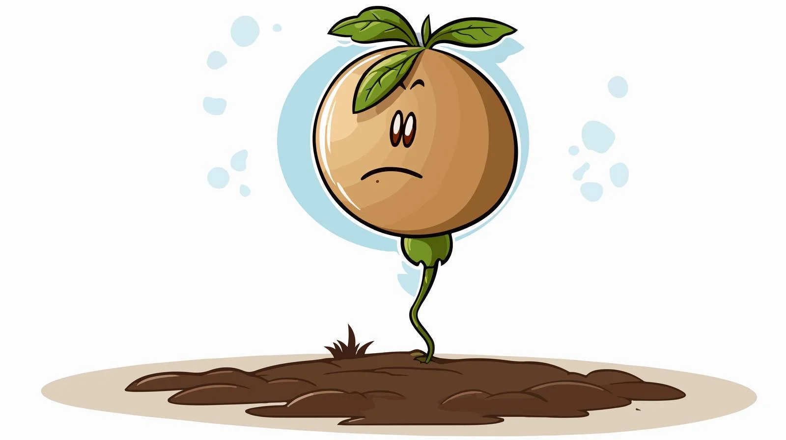 Cartoon Seed Sprouting with Thought Bubble — free download from Dotvec