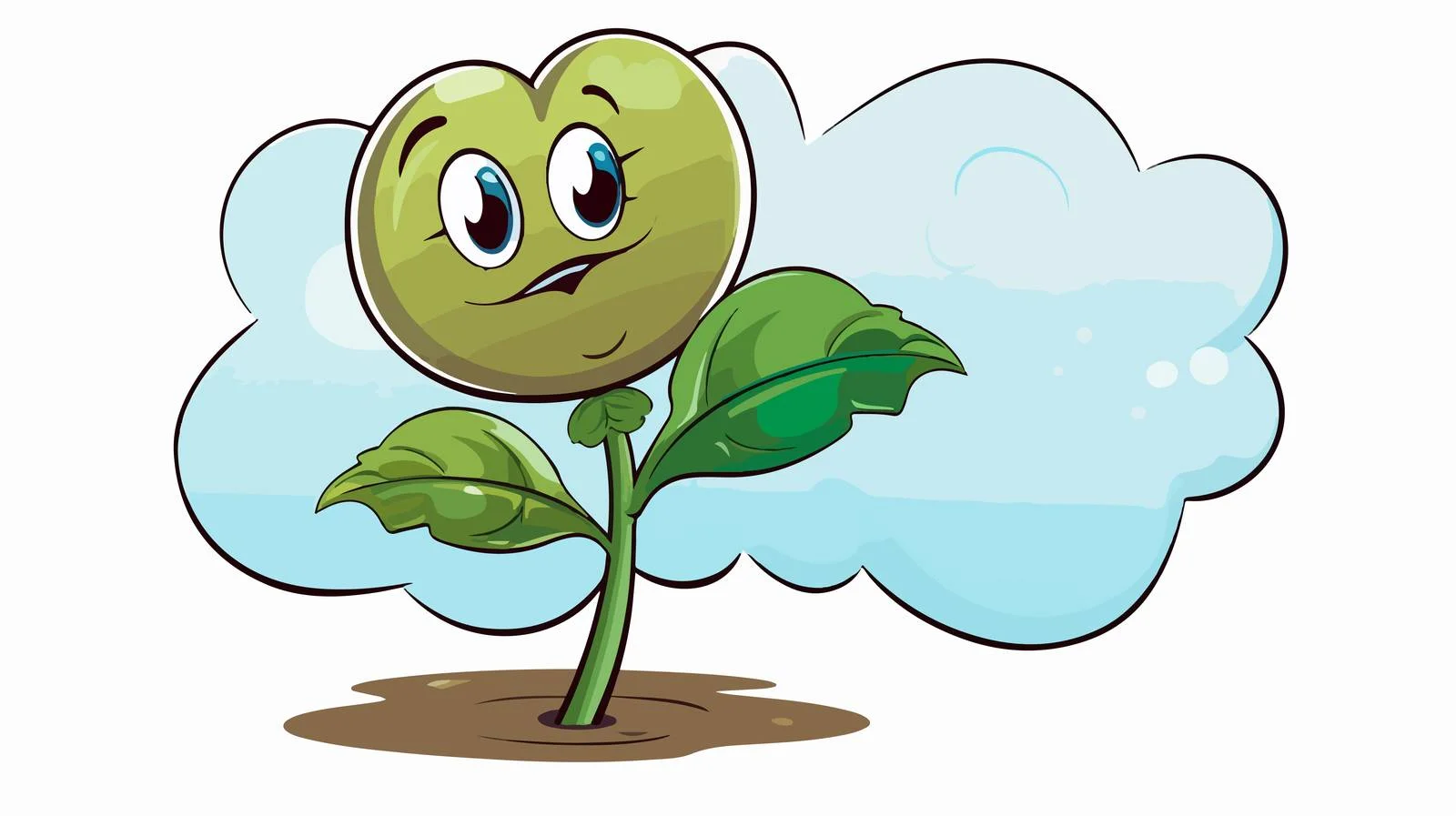 Cartoon Seed with Thought Bubble — free download from Dotvec
