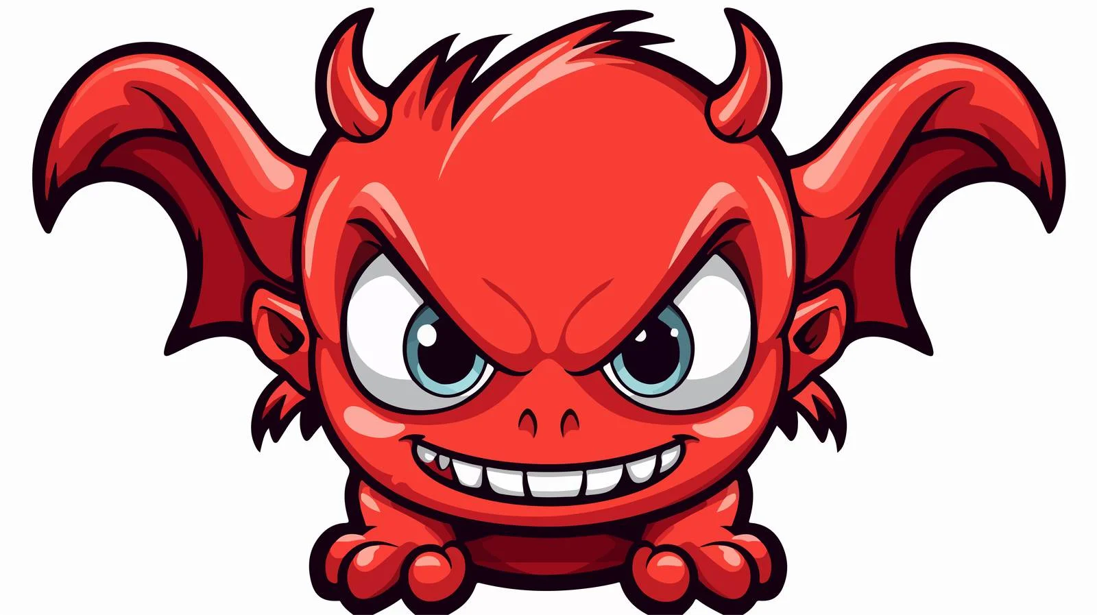 Cute Kawaii Demon Sticker Vector — free download from Dotvec