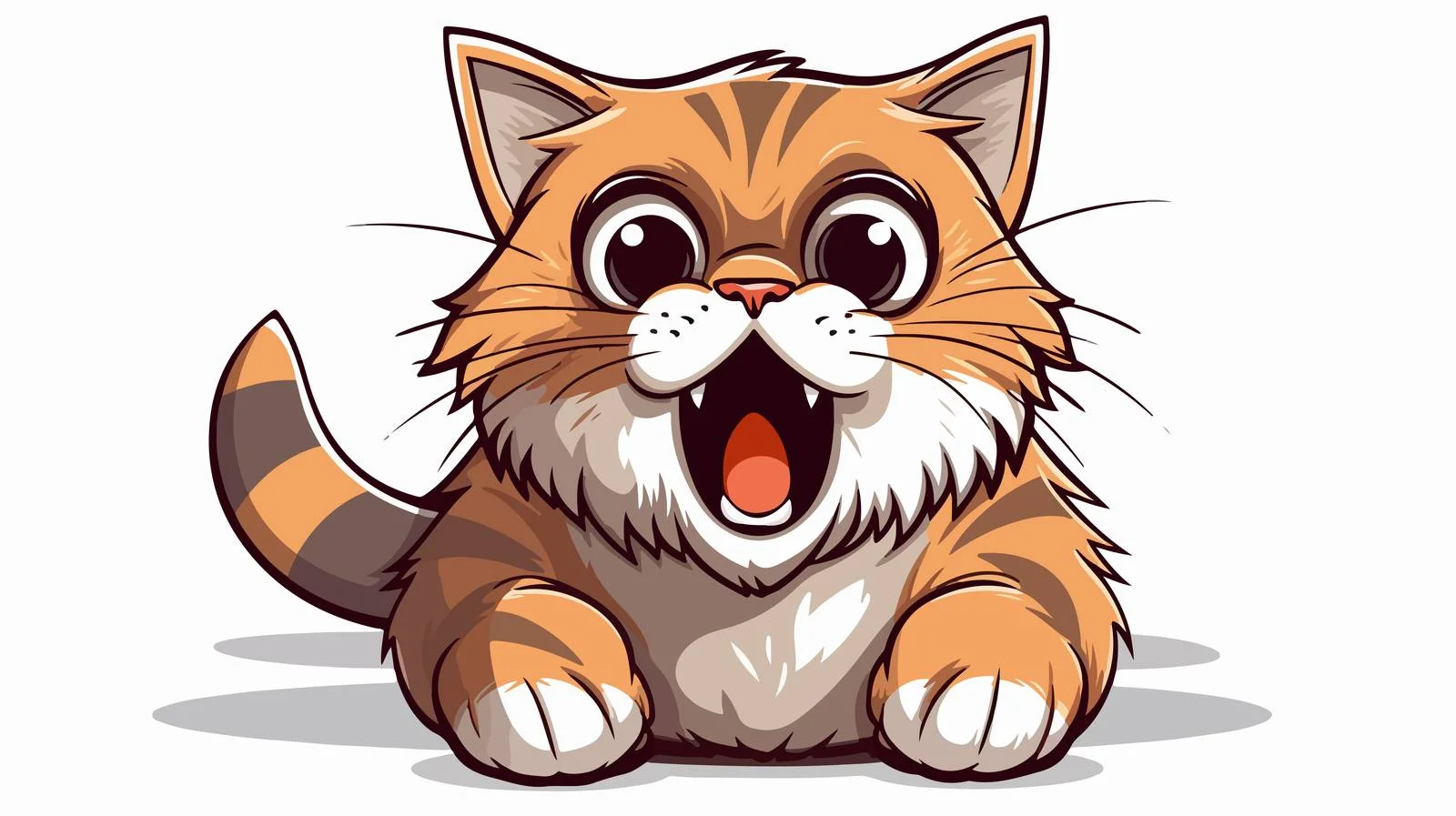 Screeching Cat Cartoon Sticker Vector Illustration — free download from Dotvec