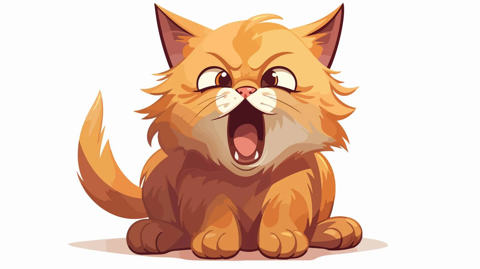 Screeching Cat Cartoon Sticker Vector Illustration — free download from Dotvec