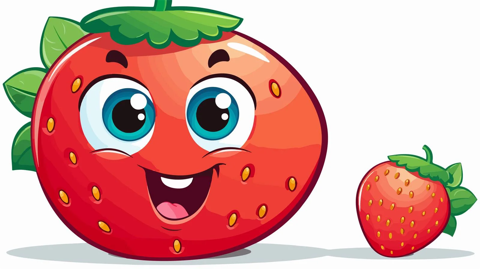Cheerful Strawberry with Fun Conversation Bubble — free download from Dotvec
