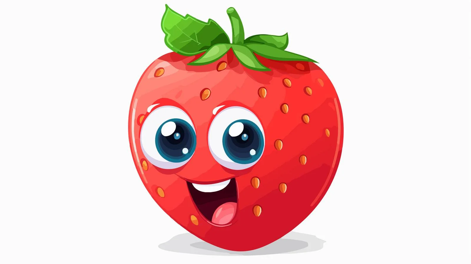 Friendly Strawberry Cartoon with Speech Bubble — free download from Dotvec