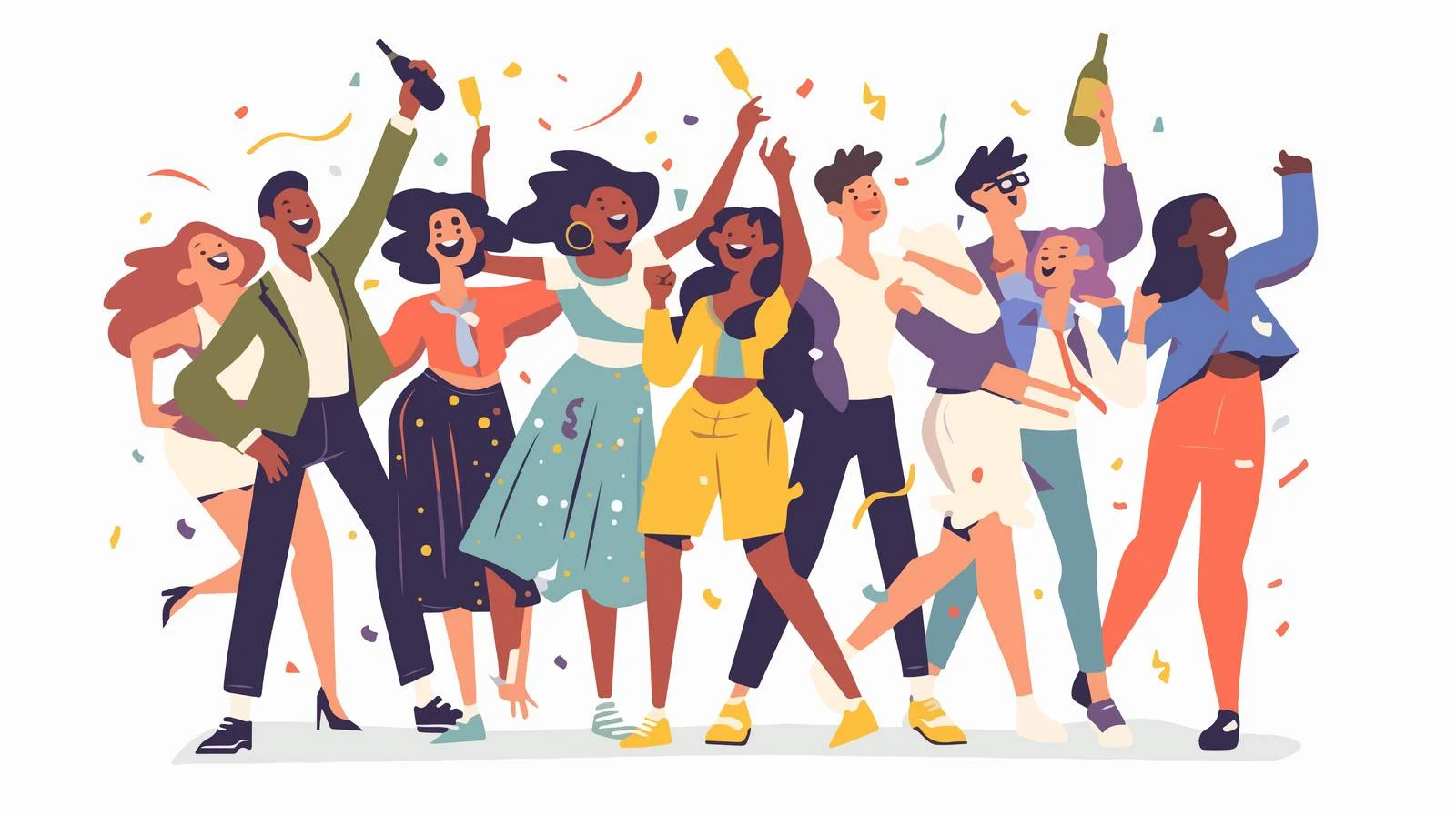 Vibrant Youth Gathering in Flat Vector — free download from Dotvec