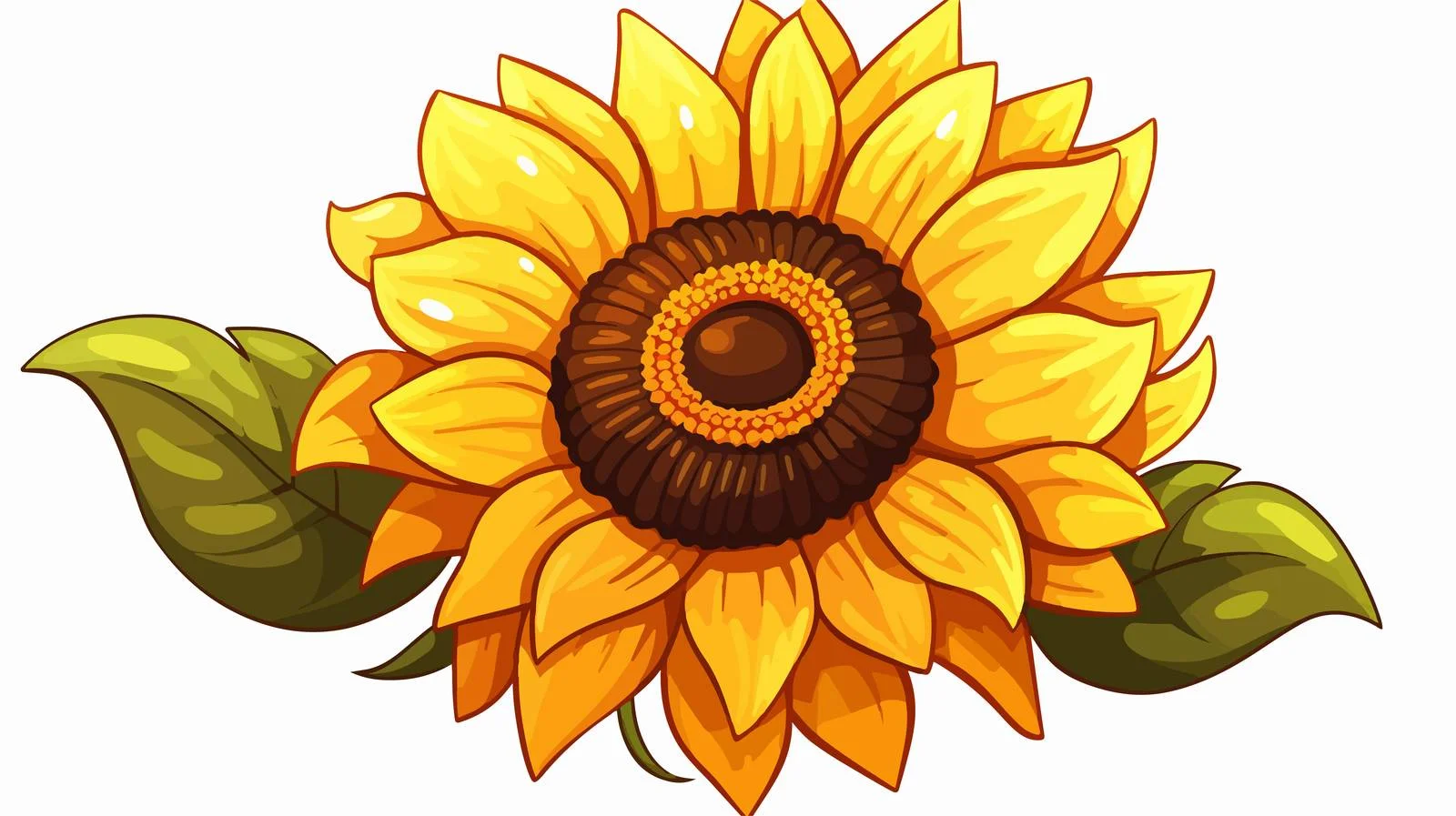 Cheerful Sunflower Stock Illustration — free download from Dotvec