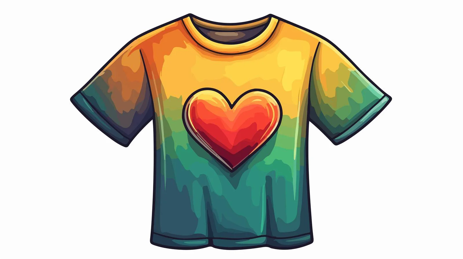 Cartoon Love Heart T-Shirt Illustration — free download from Dotvec