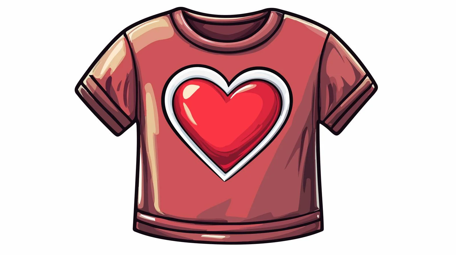 Cartoon Love Heart T-Shirt Illustration — free download from Dotvec