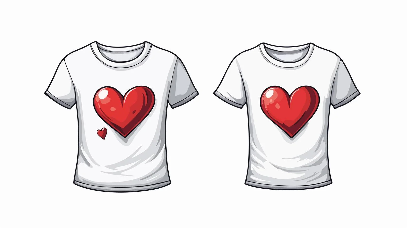 Cute Love Heart T-Shirt Illustration — free download from Dotvec