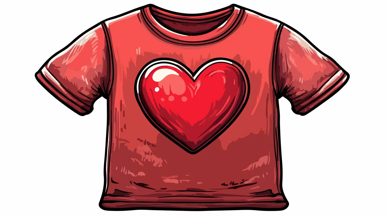 Cute Love Heart Cartoon T-Shirt — free download from Dotvec