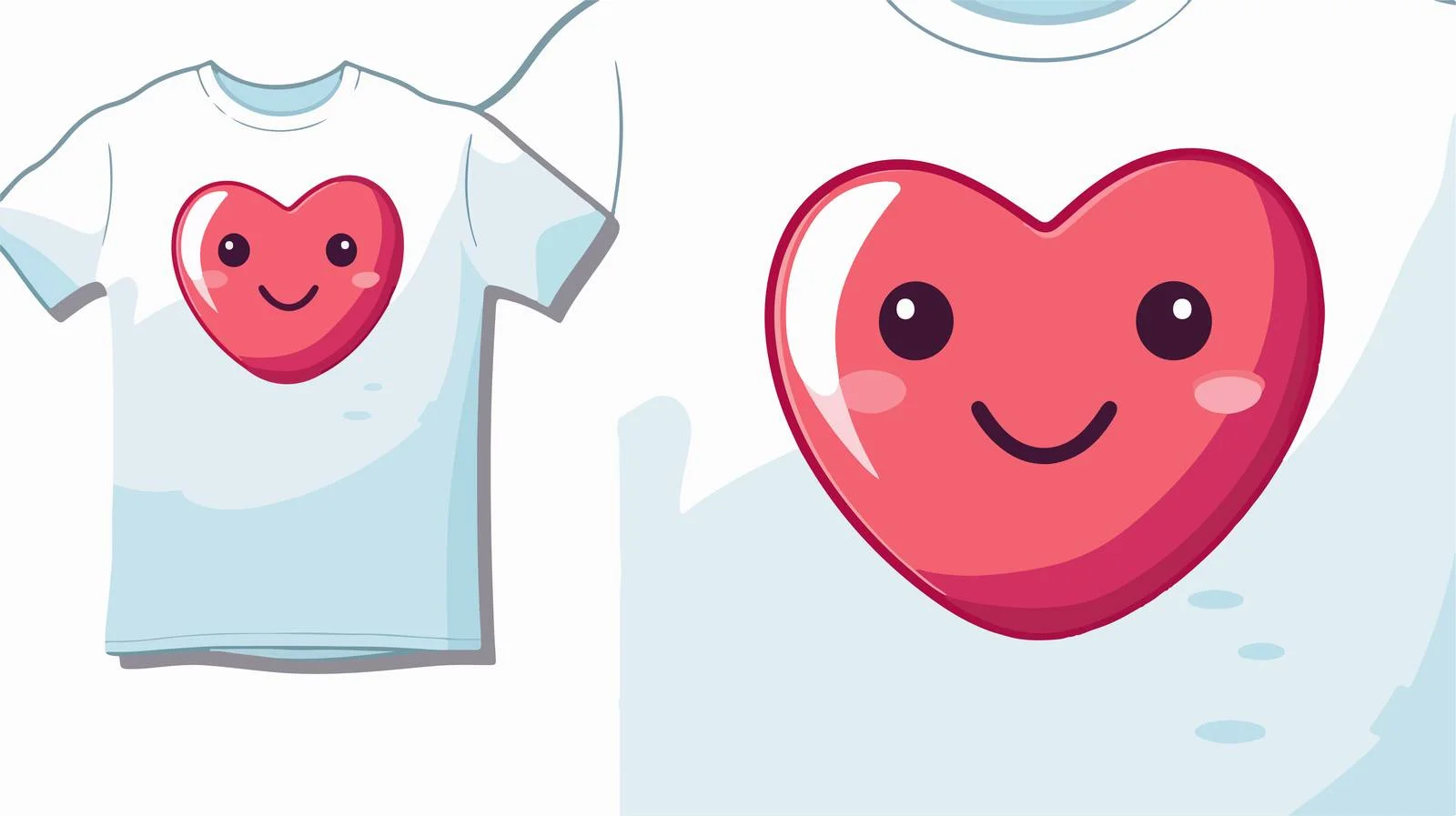 Cartoon Love Heart T-Shirt Vector — free download from Dotvec