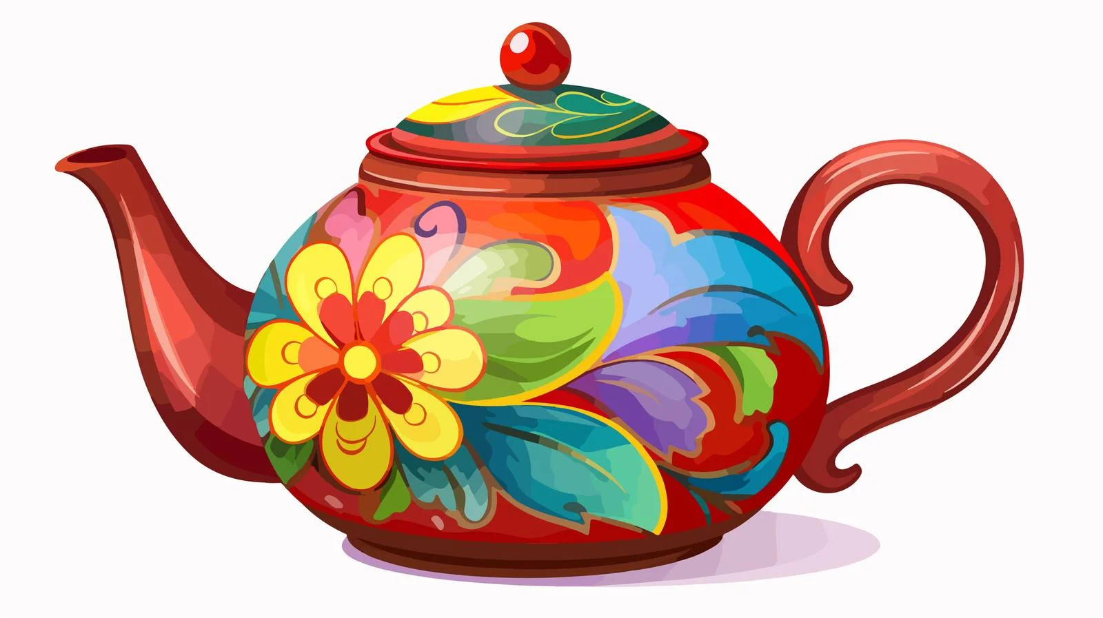 Whimsical Tea Pot Vector Illustration — free download from Dotvec