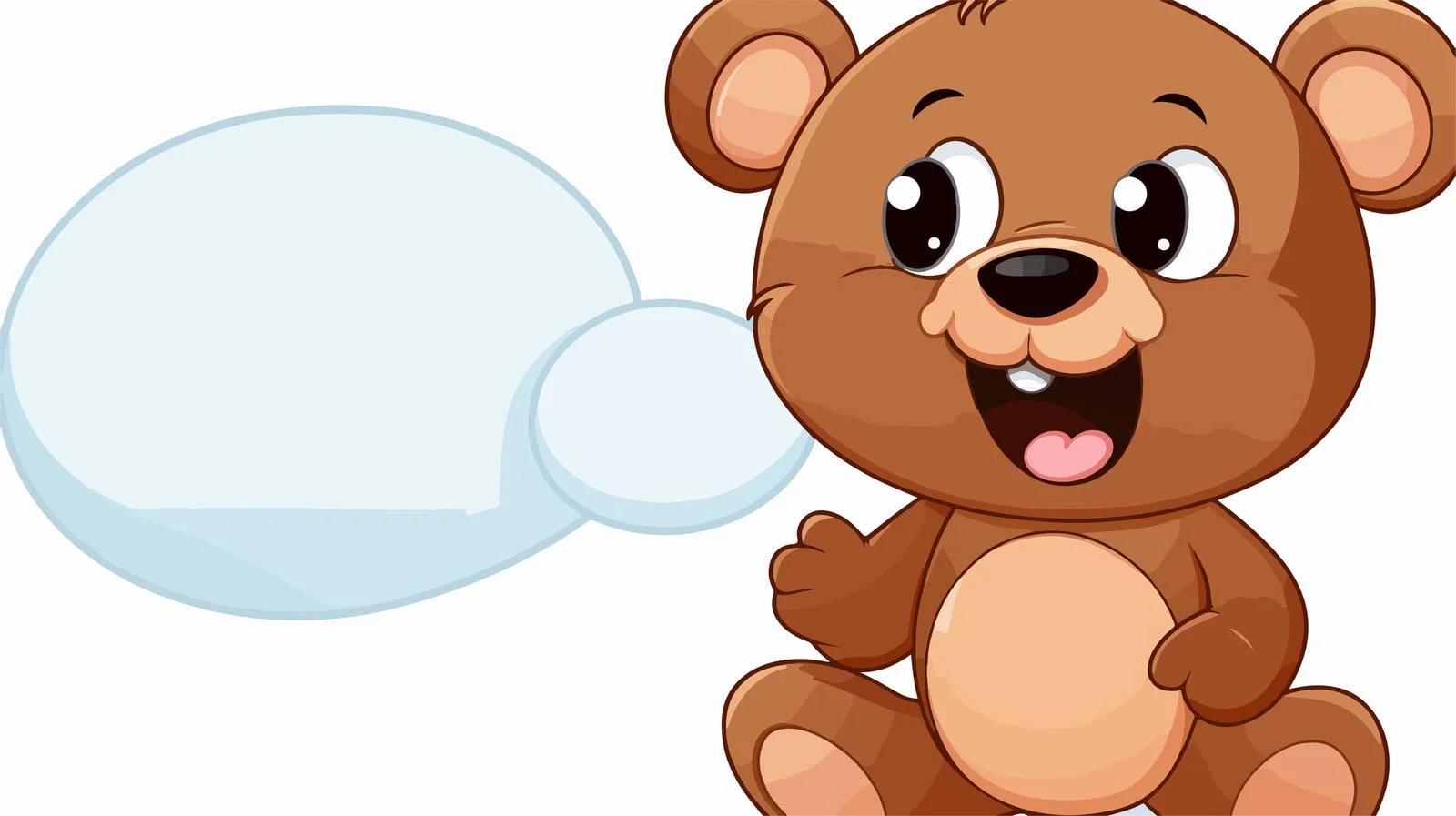 Cute Teddy Bear with Speech Bubble — free download from Dotvec