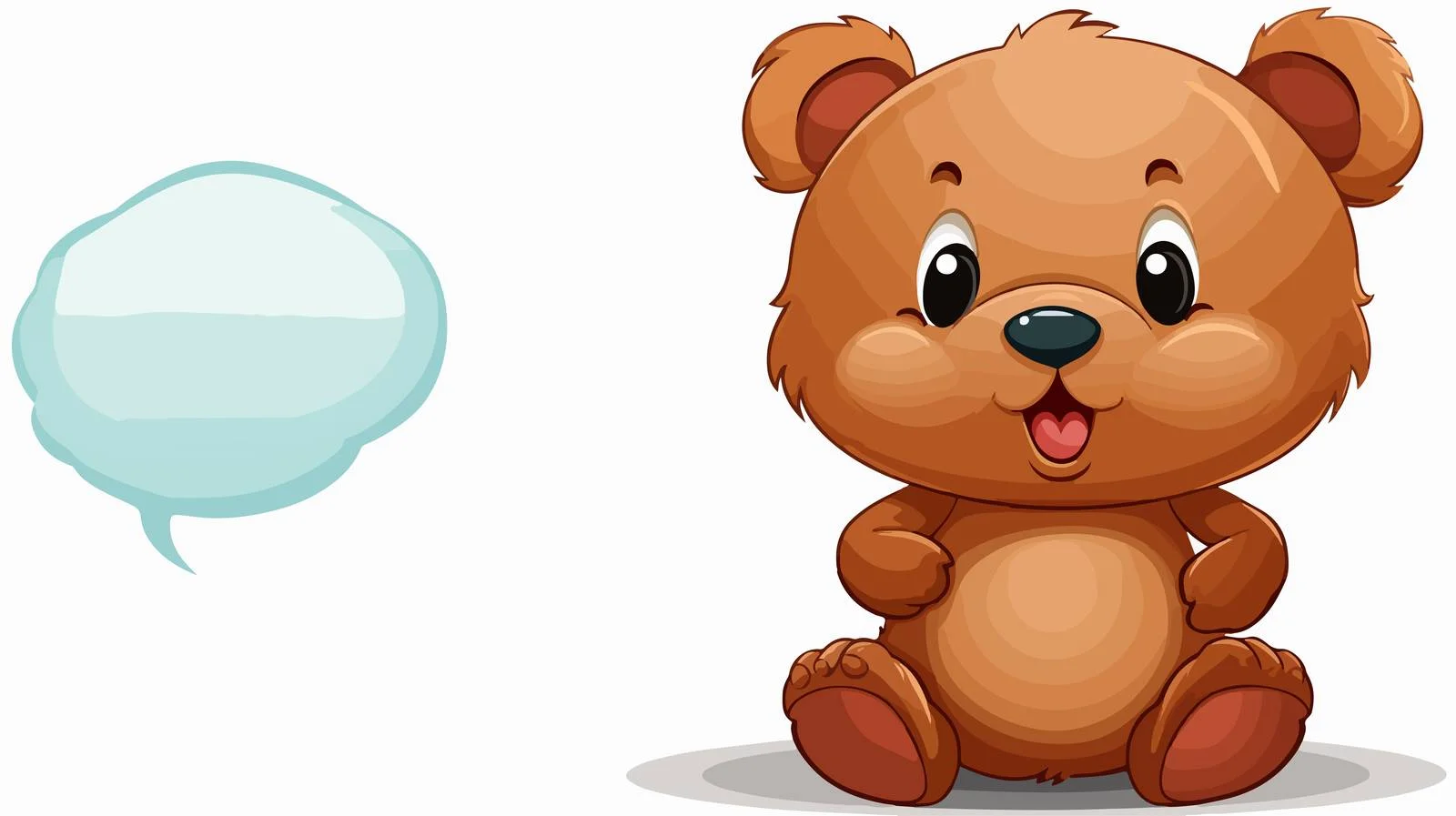 Cute Teddy Bear Speech Bubble Vector — free download from Dotvec